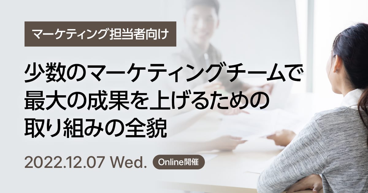 少数のマーケティングチームで最大の成果を上げるための取り組みの全貌