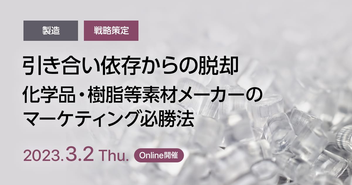 引き合い依存からの脱却、化学品・樹脂等素材メーカーのマーケティング必勝法