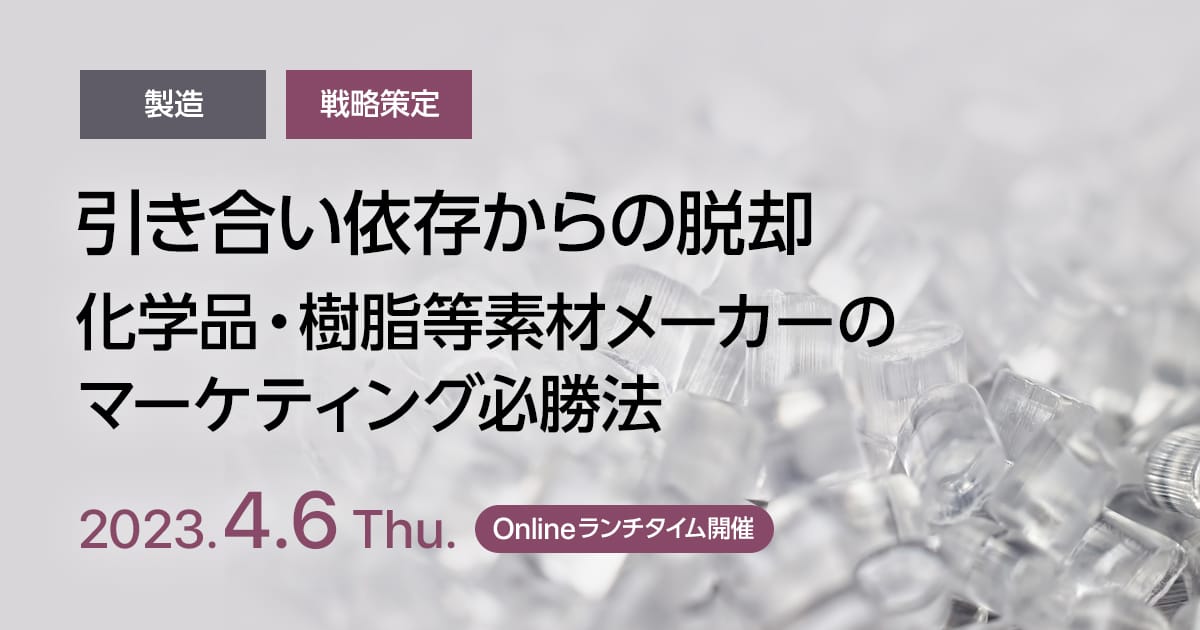 引き合い依存からの脱却、化学品・樹脂等素材メーカーのマーケティング必勝法