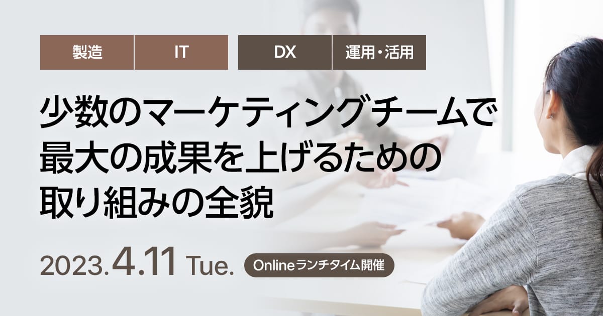 少数のマーケティングチームで最大の成果を上げるための取り組みの全貌